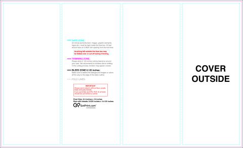 Brochure 8.5inx14in Accordion Outside guideline preview