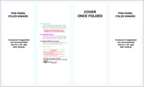 Brochure 8.5inx14in Doublegatefold Outside guideline preview