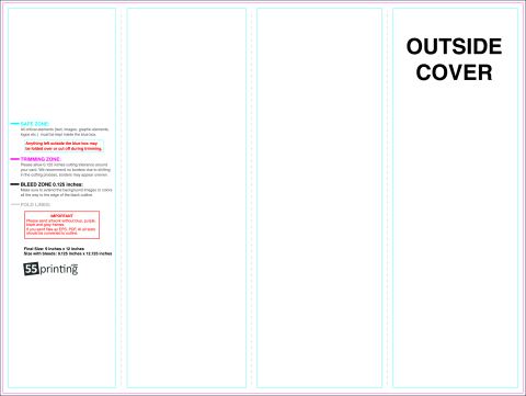 Brochure 9inx12in Rollfold Outside guideline preview