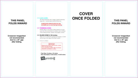 Brochure 9inx16in Doublegatefold Outside guideline preview