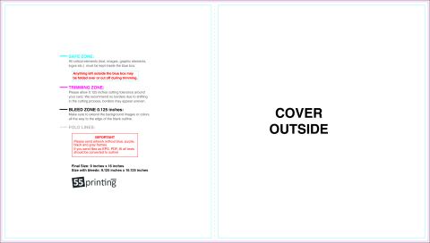 Brochure 9inx16in Halffold Outside guideline preview