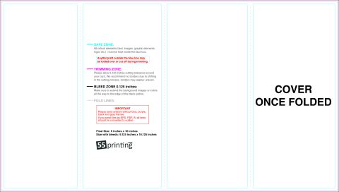 Brochure 9inx16in Rollfold Outside guideline preview