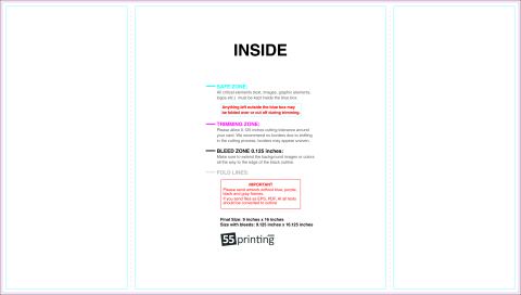 Brochure 9inx16in Singlegatefold Inside guideline preview