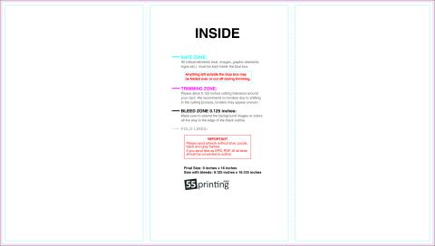 Brochure 9inx16in Trifold Inside guideline preview
