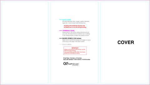 Brochure 9inx16in Trifold Outside guideline preview
