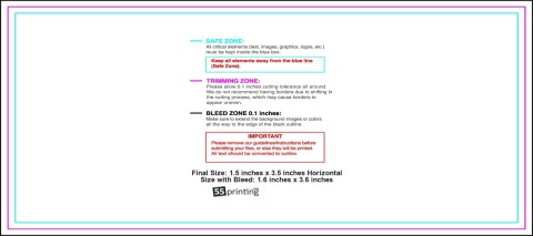 55printing Businesscard 1.5inx3.5in H Download Template Guideline - Business Cards