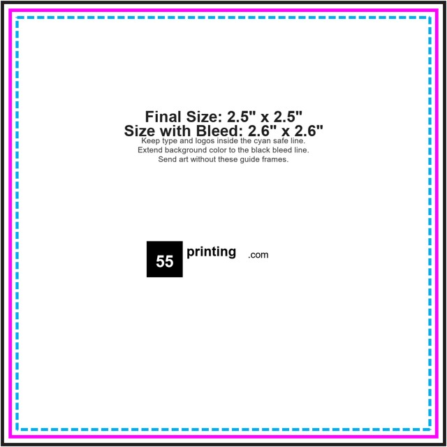 Businesscard 2.5inx2.5in guideline preview