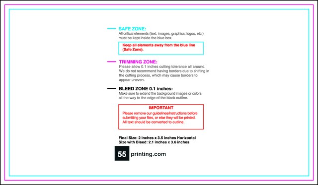 Businesscard 2inx3.5in H Front guideline template 2" × 3.5" JPG
