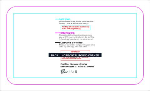 Businesscard 2inx3.5in V Round Back H guideline preview