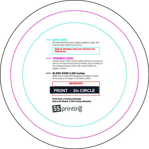 Specialty Shapes 2in Circle Front guideline preview