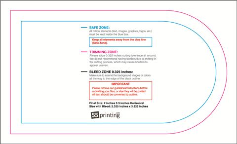 Specialty Shapes 2inx3.5in H Half Circle Front guideline preview