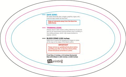 Specialty Shapes 2inx3.5in H Oval guideline preview