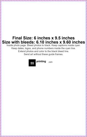 Calendar 6inx9.5in Inside Photo guideline preview