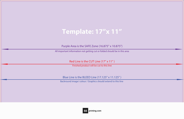 55printing Canvas 11inx17in H Download Template Guideline - Canvas