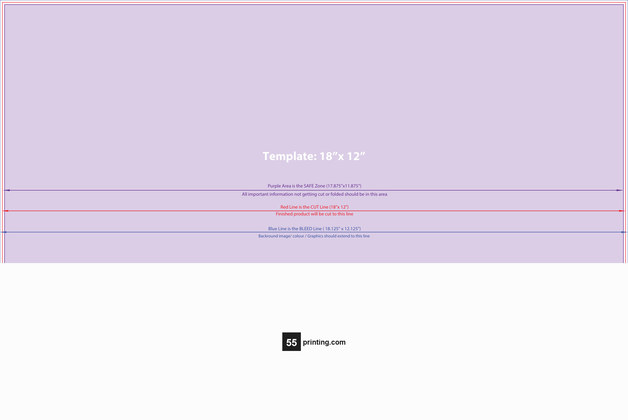 55printing Canvas 12inx18in H Download Template Guideline - Canvas