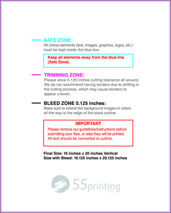 55printing Canvas 16inx20in V Download Template Guideline - Canvas