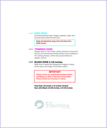 55printing Canvas 20inx24in V Download Template Guideline - Canvas