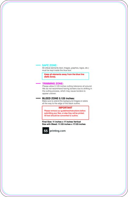 55printing Carmagnets 11inx17in V Round Front Download Template Guideline - Car Magnets