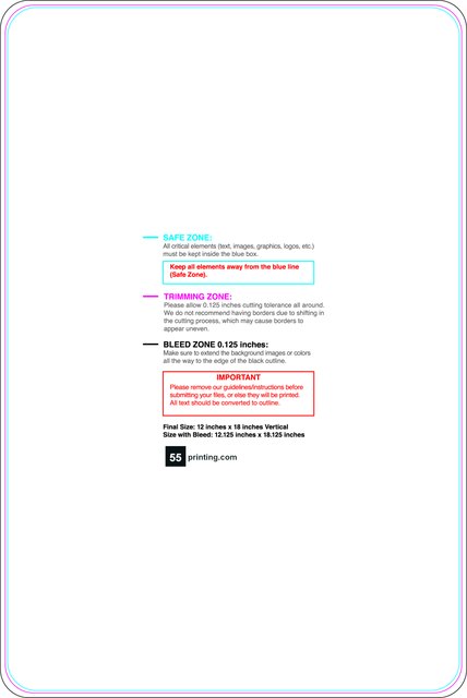 55printing Carmagnets 12inx18in V Round Front Download Template Guideline - Car Magnets