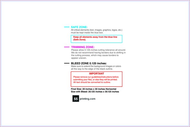 55printing Carmagnets 20inx30in H Front Download Template Guideline - Car Magnets