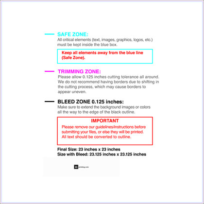 55printing Carmagnets 23inx23in Download Template Guideline - Car Magnets