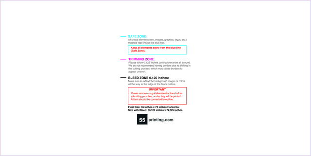 55printing Carmagnets 36inx72in H Front Download Template Guideline - Car Magnets