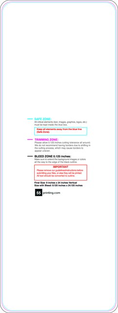 55printing Carmagnets 9inx24in V Round Front Download Template Guideline - Car Magnets