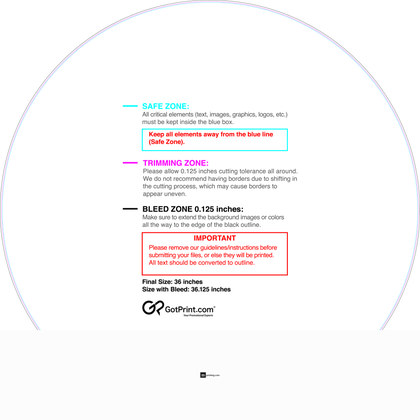 55printing Carmagnets Circle 36in Download Template Guideline - Car Magnets