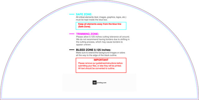 55printing Carmagnets Halfcircle Short 12inx24in H Download Template Guideline - Car Magnets