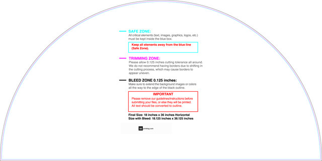55printing Carmagnets Halfcircle Short 18inx36in H Download Template Guideline - Car Magnets