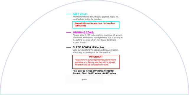 55printing Carmagnets Halfcircle Short 30inx60in H Download Template Guideline - Car Magnets