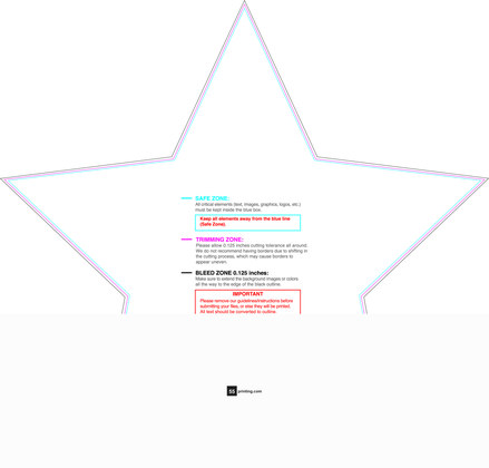 55printing Carmagnets Star 22inx23in Download Template Guideline - Car Magnets