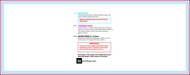 Clubflyer 2.125inx5.5in H Front guideline preview