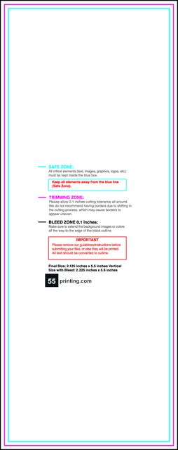 Clubflyer 2.125inx5.5in V Front guideline preview
