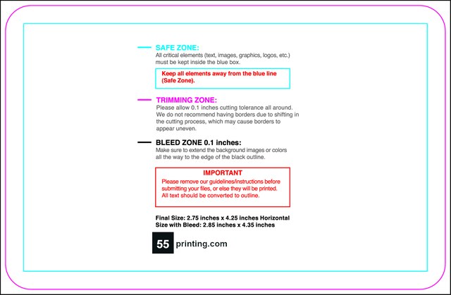 Clubflyer 2.75inx4.25in H Round Front guideline template 2.75" × 4.25" JPG