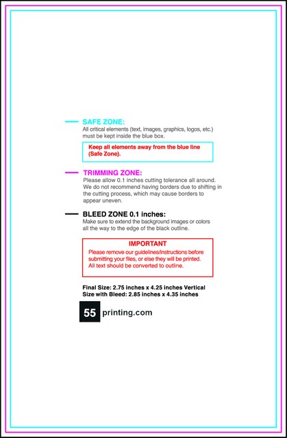 Clubflyer 2.75inx4.25in V Front guideline preview