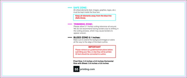 Clubflyer 3.5inx8.5in H Front guideline preview