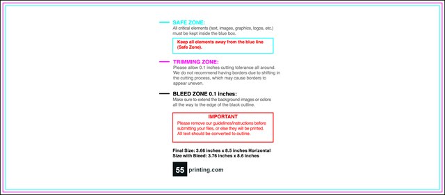 Clubflyer 3.66inx8.5in H Front guideline preview