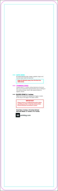 Clubflyer 3inx10in V Round Front guideline template 3" × 10" JPG