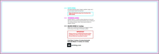 Clubflyer 3inx9in H Front guideline preview