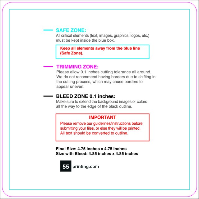 Clubflyer 4.75inx4.75in Round Front guideline preview
