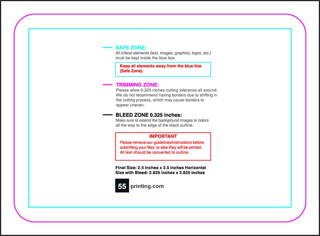 Collectorcard 2.5inx3.5in H Round guideline preview