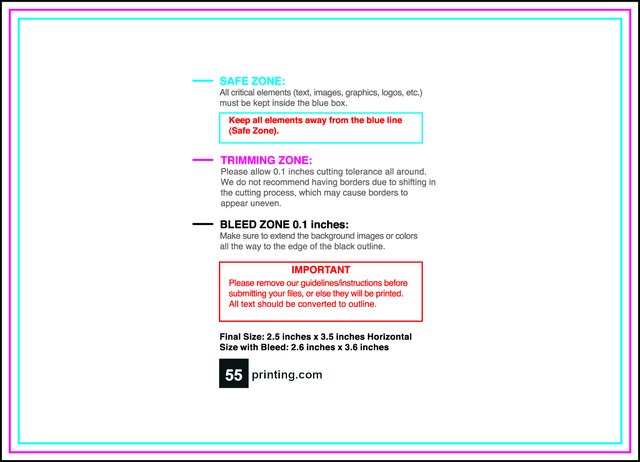 Collectorcard 2.5inx3.5in H guideline preview