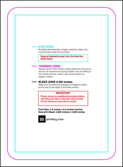 Collectorcard 2.5inx3.5in V Round guideline preview
