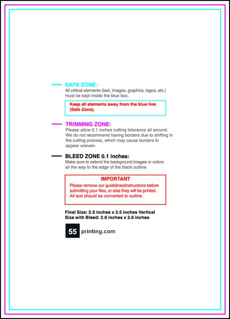 Collectorcard 2.5inx3.5in V guideline preview