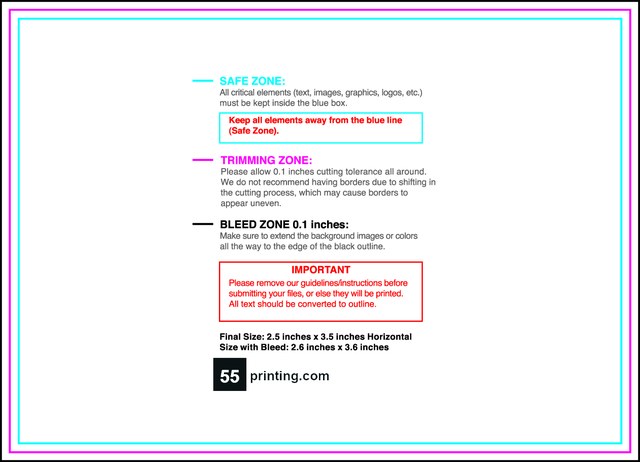 Collectorscard 2.5inx3.5in H Front guideline preview