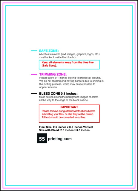 Collectorscard 2.5inx3.5in V Front guideline preview