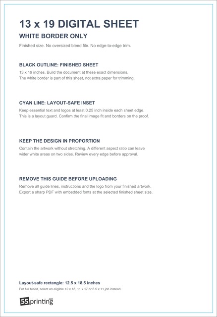 55printing Color Copy 13inx19in V White Border Download Template Guideline - Color Copies