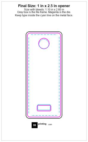 Keychain Opener 1inx2.5in guideline preview