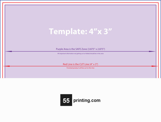 55printing Diecuts 3inx4in H Download Template Guideline - Die Cuts